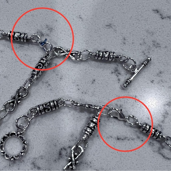 NWOT - Beautiful versatile sterling silver, double strand necklace with earrings - Picture 2 of 7